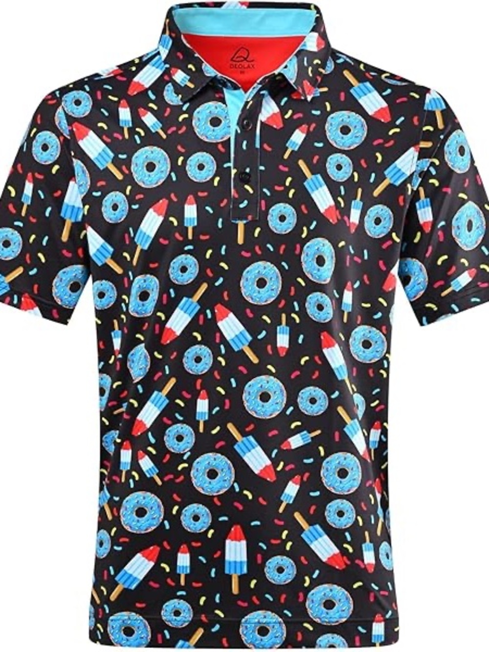 MAKE AN OFFER - DEOLAX Performance Stretch Golf Donut & Rocket Pop Print New NWT